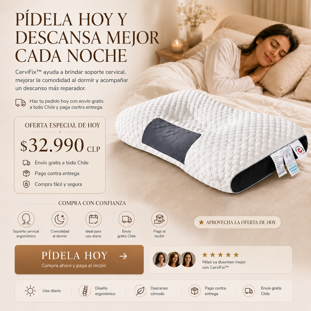 CerviFix™ Almohada Cervical Ortopedica