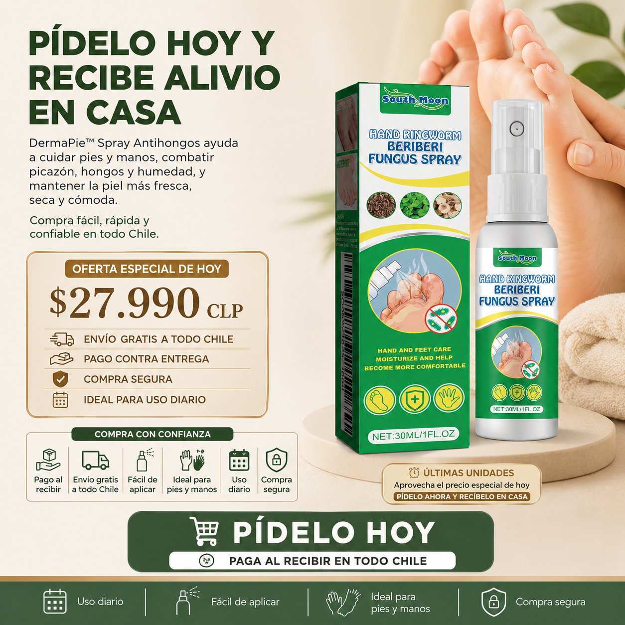 DermaPie™ Spray Antihongos