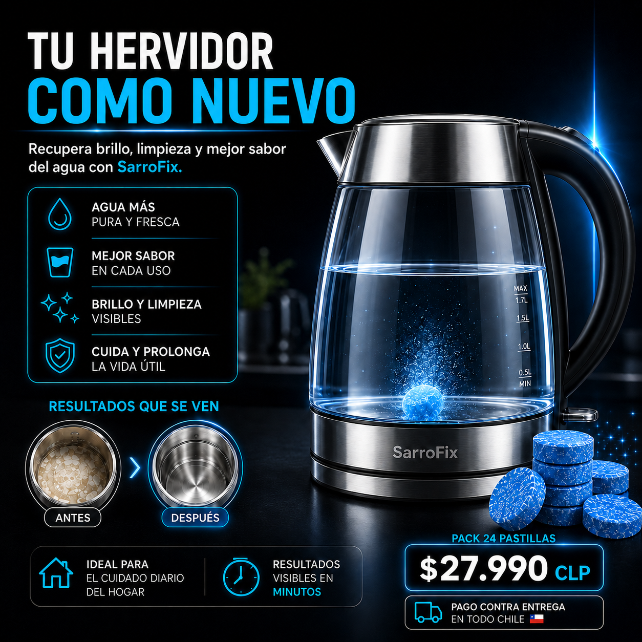 SarroFix™ – Limpieza Profunda para Hervidores