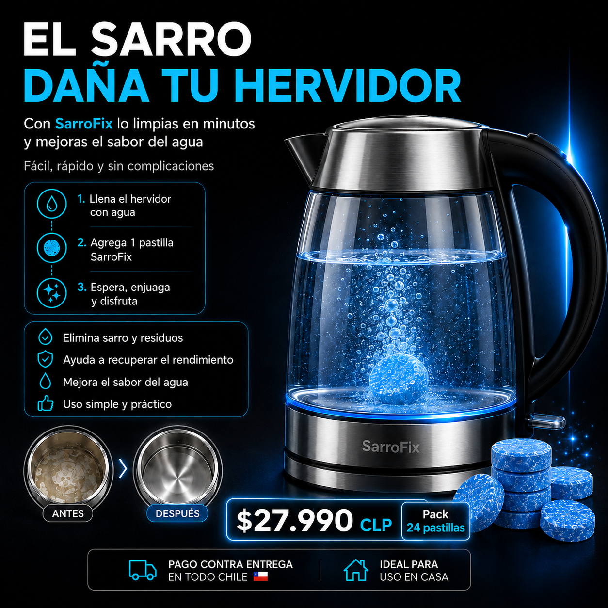 SarroFix™ – Limpieza Profunda para Hervidores