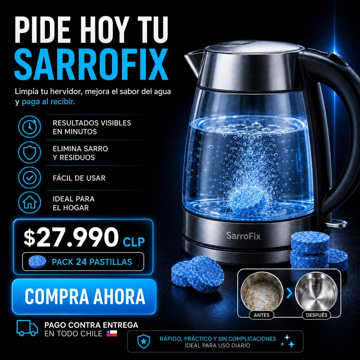 SarroFix™ – Limpieza Profunda para Hervidores